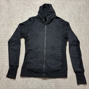 Lululemon Women's Cuddle Up Jacket Black Embroidered Size 6